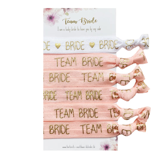 Armbandset "Team Bride" für den Junggesellinnenabschied (6 Stück)