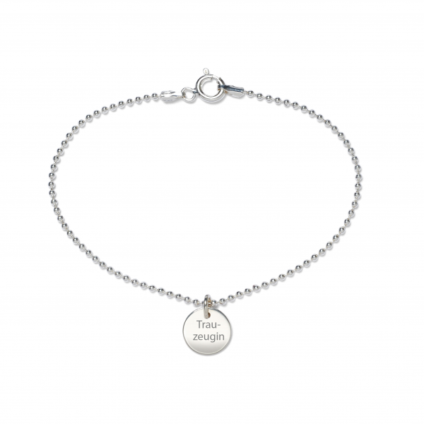 Armband "Trauzeugin" aus 925er Sterlingsilber (wahlweise Silber, Gold, Roségold)